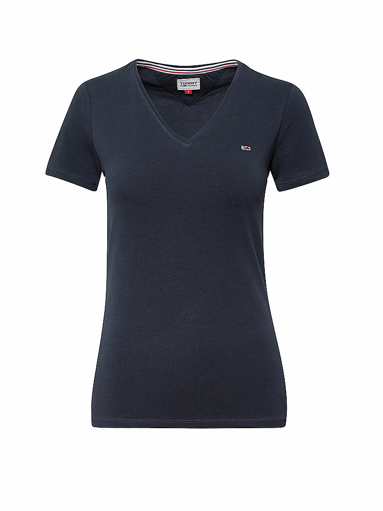 TOMMY JEANS T-Shirt Skinny Fit blau | M